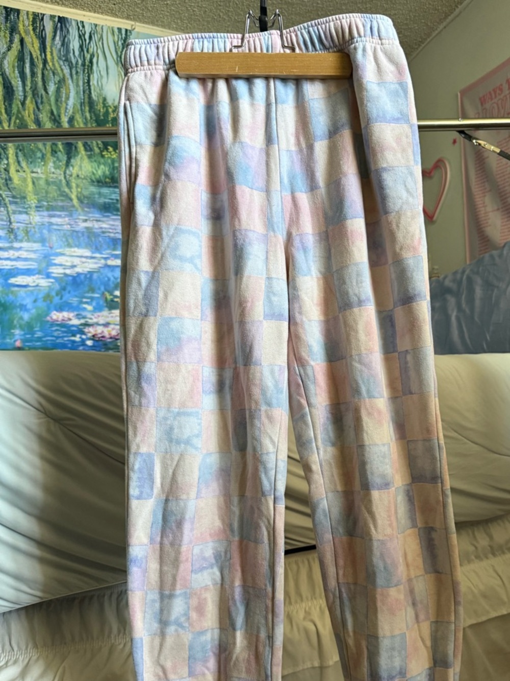 wild fable Pastel Checkerboard Joggers - Pink & Light Blue